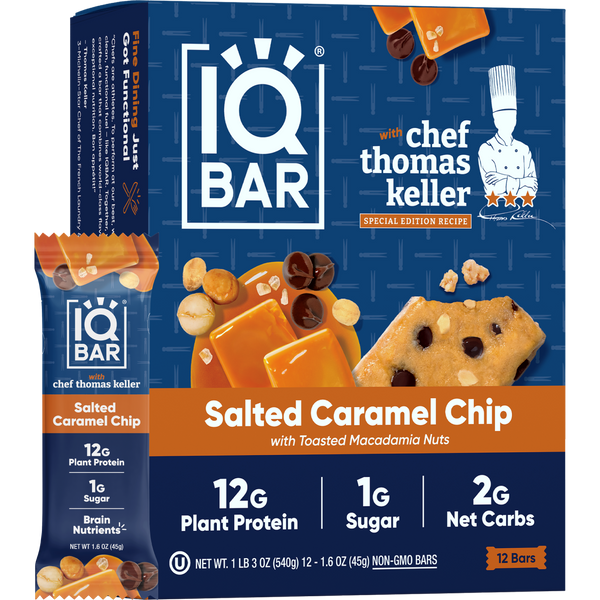 IQ BAR Salted Caramel Chip Bar Co-developed by Chef Thomas Keller