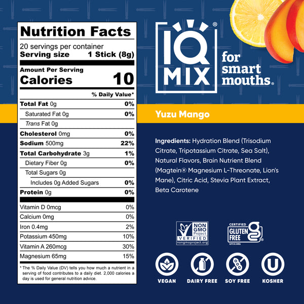 IQ MIX Yuzu Mango Mix Co-developed by Chef Thomas Keller (20 Sticks)