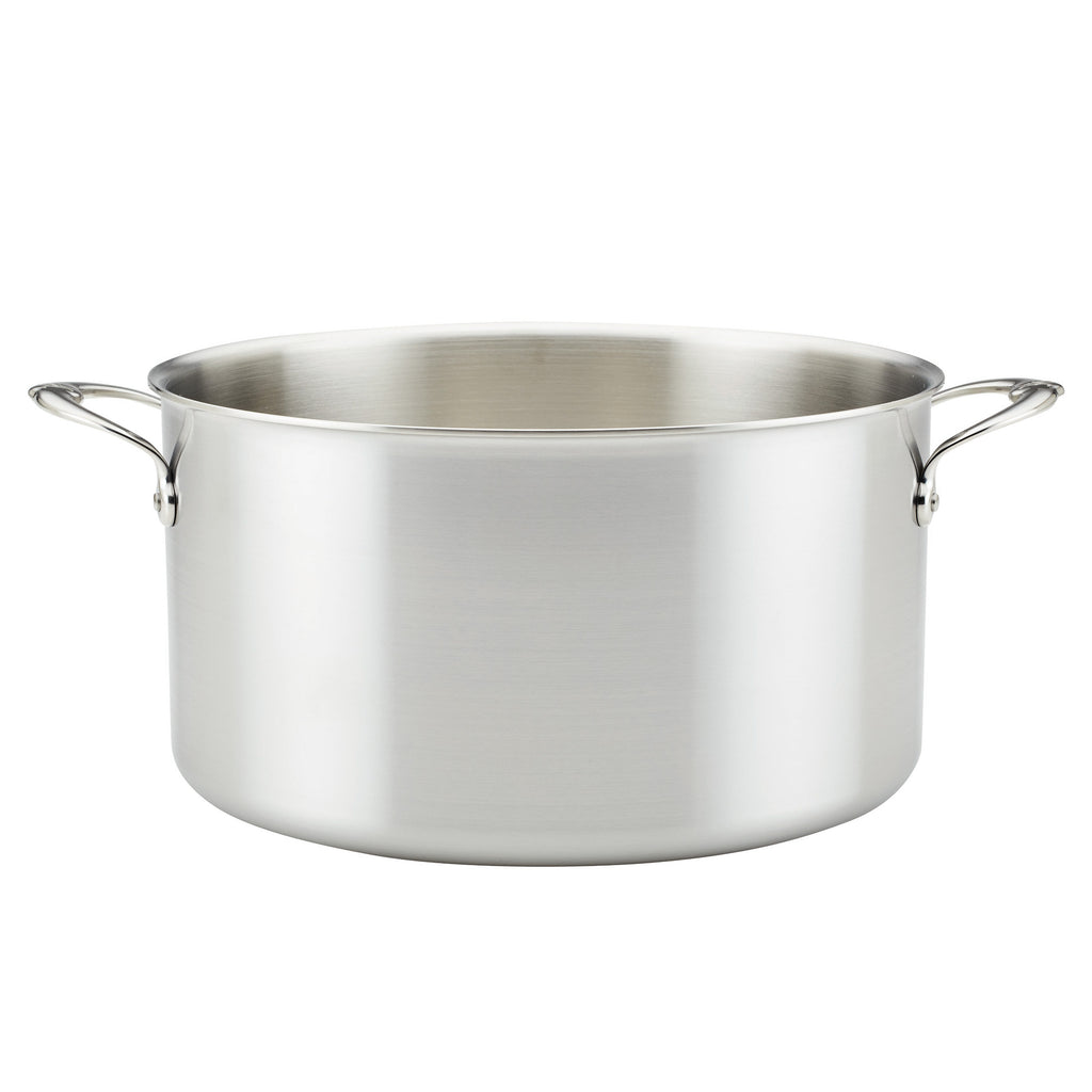 12 Qt Stock Pot: Heavy-Duty, Stainless Steel, w/ Cover