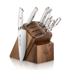 Thomas Keller Signature Collection by Cangshan - White Series 7-Piece Knife Block Set, Walnut Block